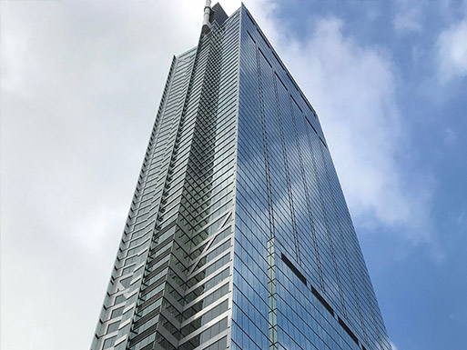 Wilshire Grande, LA, Benson Industries, Glass facade