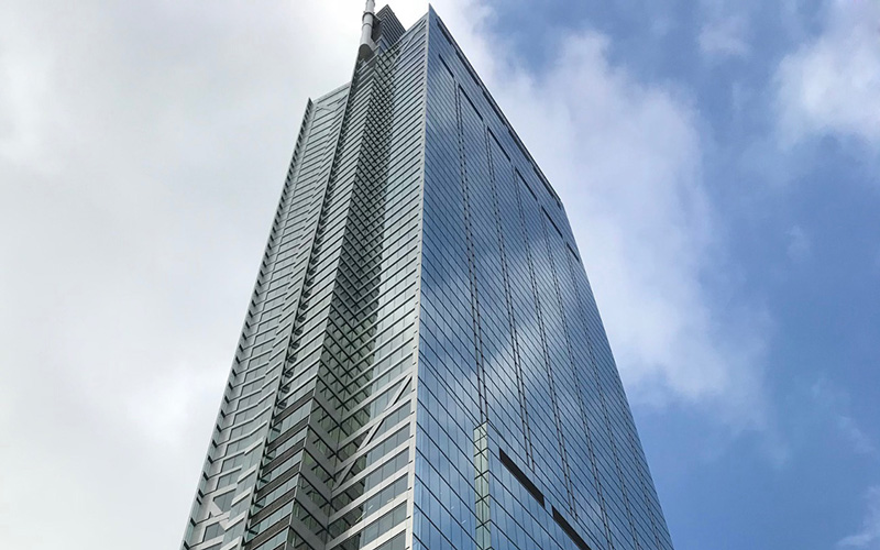 Wilshire Grande, LA, Benson Industries, Glass facade